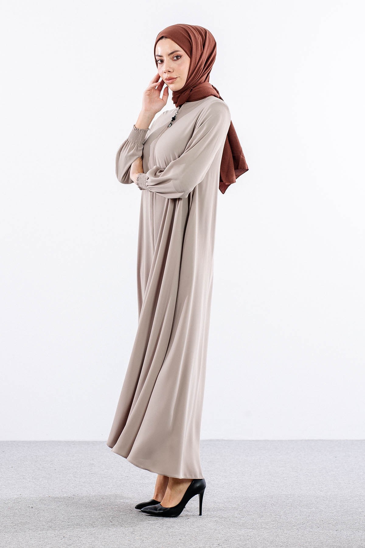 1001 Ferace 38-52 Mevlana Model Yaz - Bej