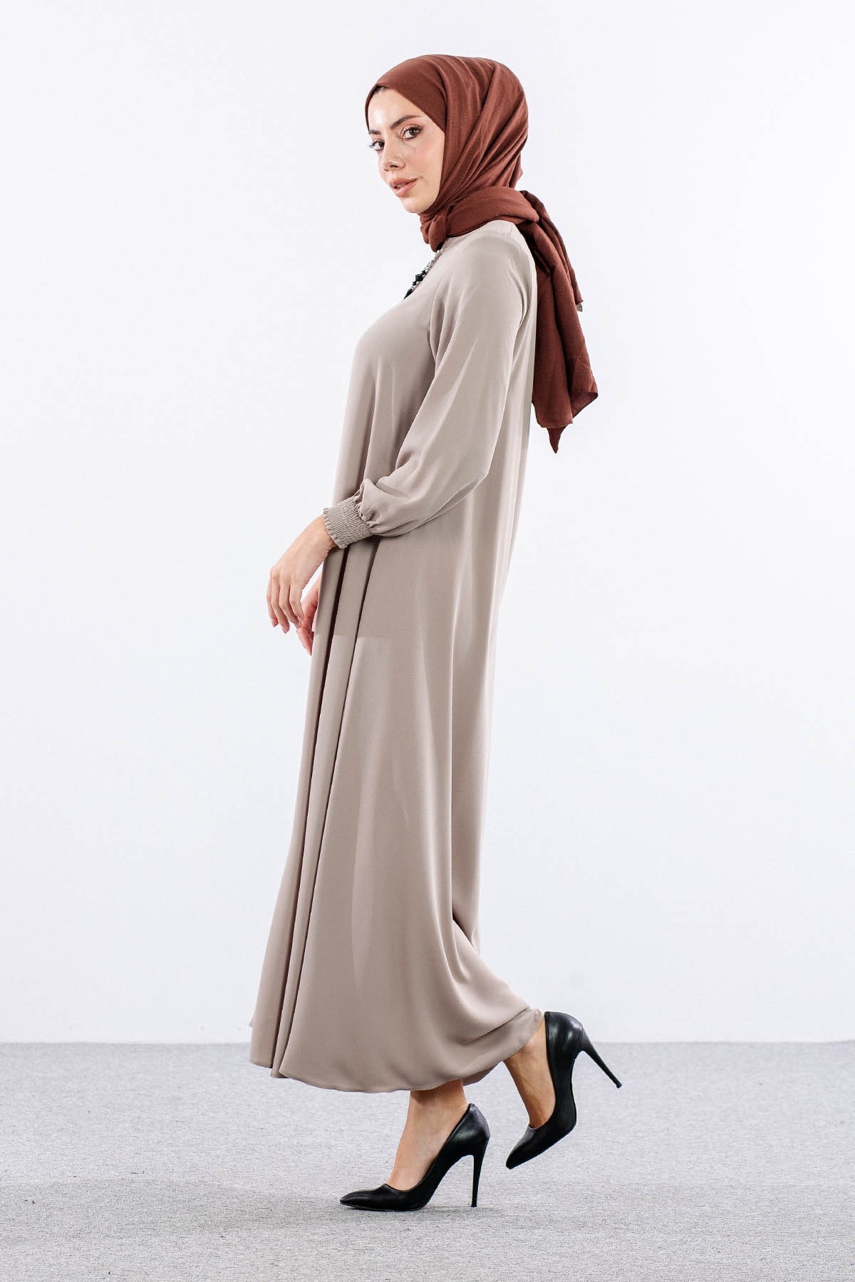 1001 Ferace 38-52 Mevlana Model Yaz - Bej