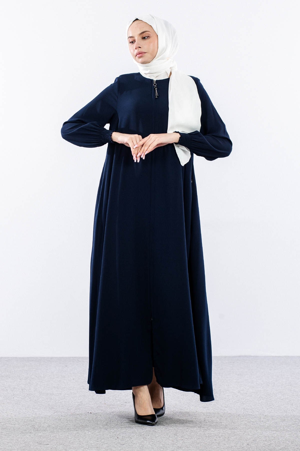 1001 Ferace 38-52 Mevlana Model Yaz - Lacivert