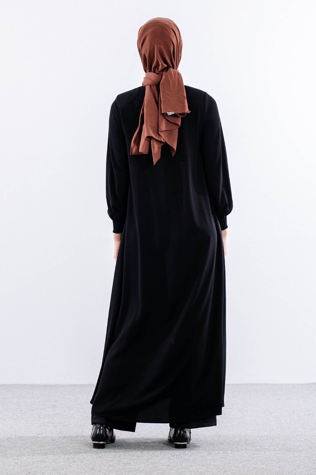 1001 Ferace 38-52 Mevlana Model Yaz - Siyah