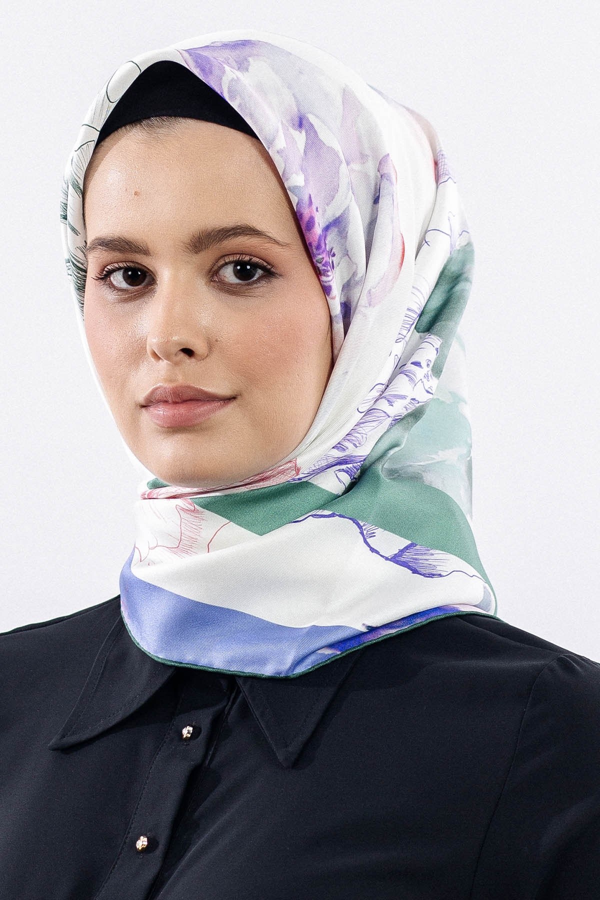 12511 İpek Eşarp Twill Dokuma 90*90 - Lila