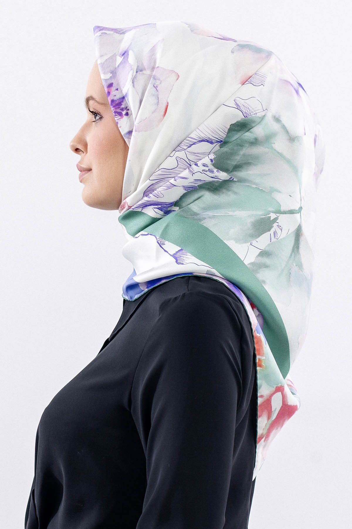 12511 İpek Eşarp Twill Dokuma 90*90 - Lila