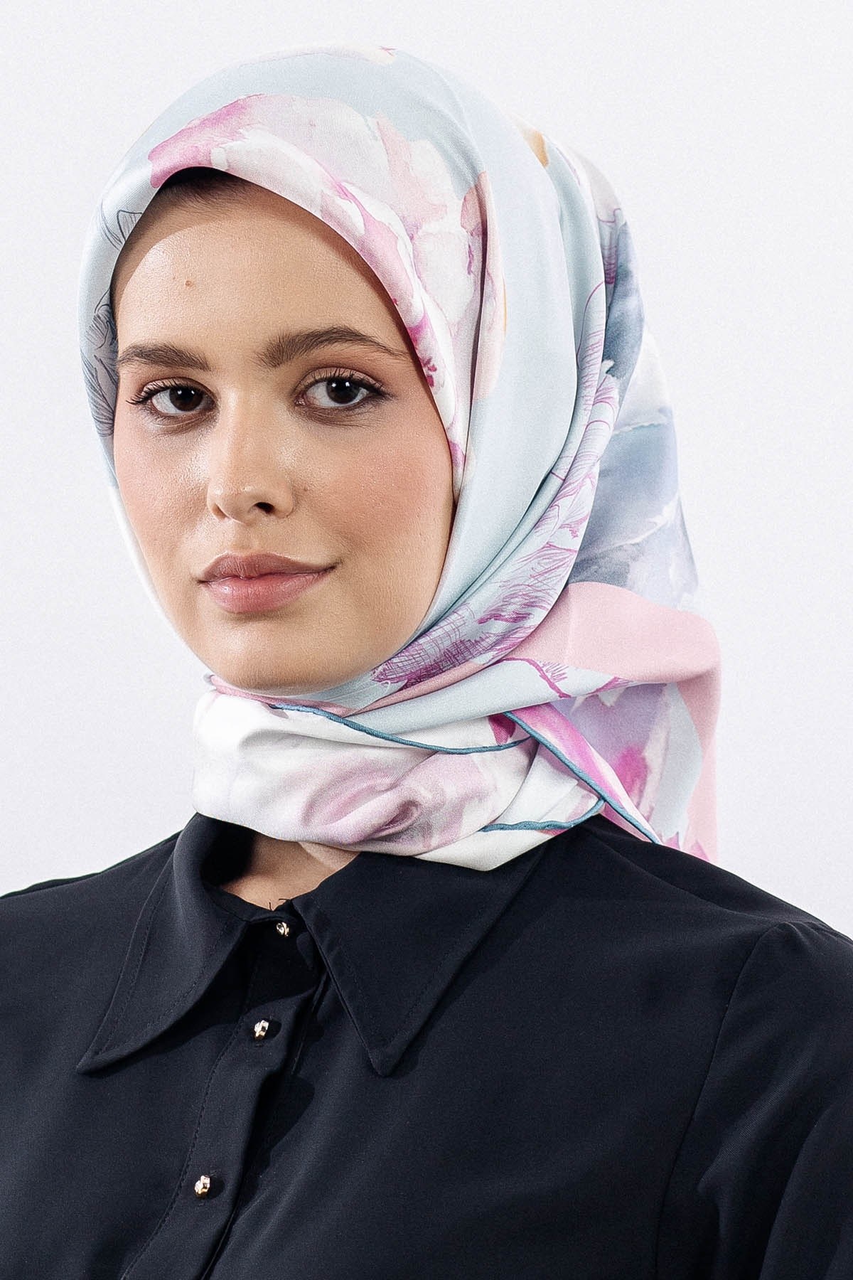 12511 İpek Eşarp Twill Dokuma 90*90 - Pudra
