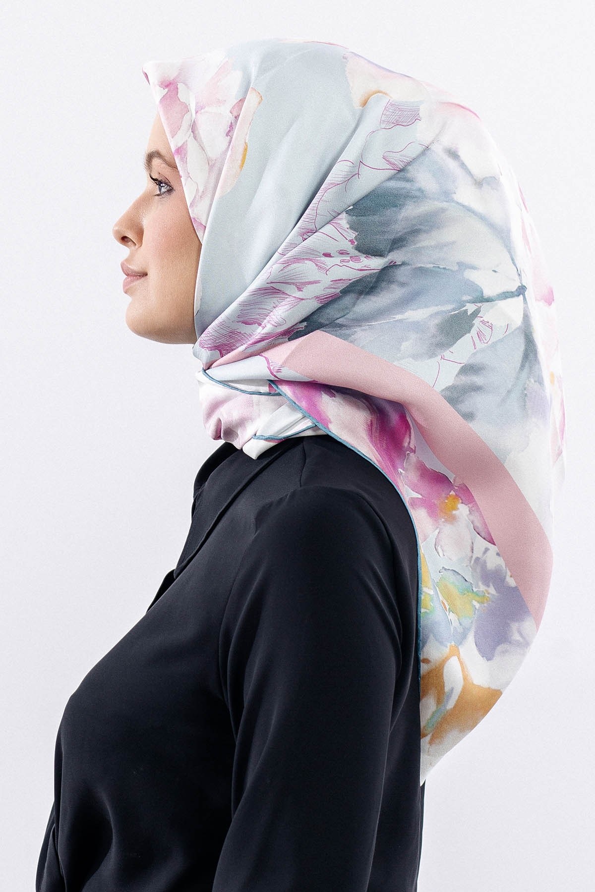 12511 İpek Eşarp Twill Dokuma 90*90 - Pudra