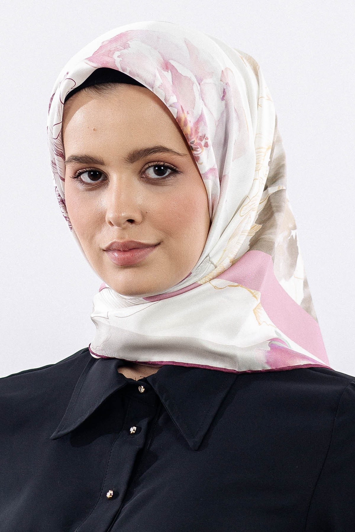 12511 İpek Eşarp Twill Dokuma 90*90 - Vişne
