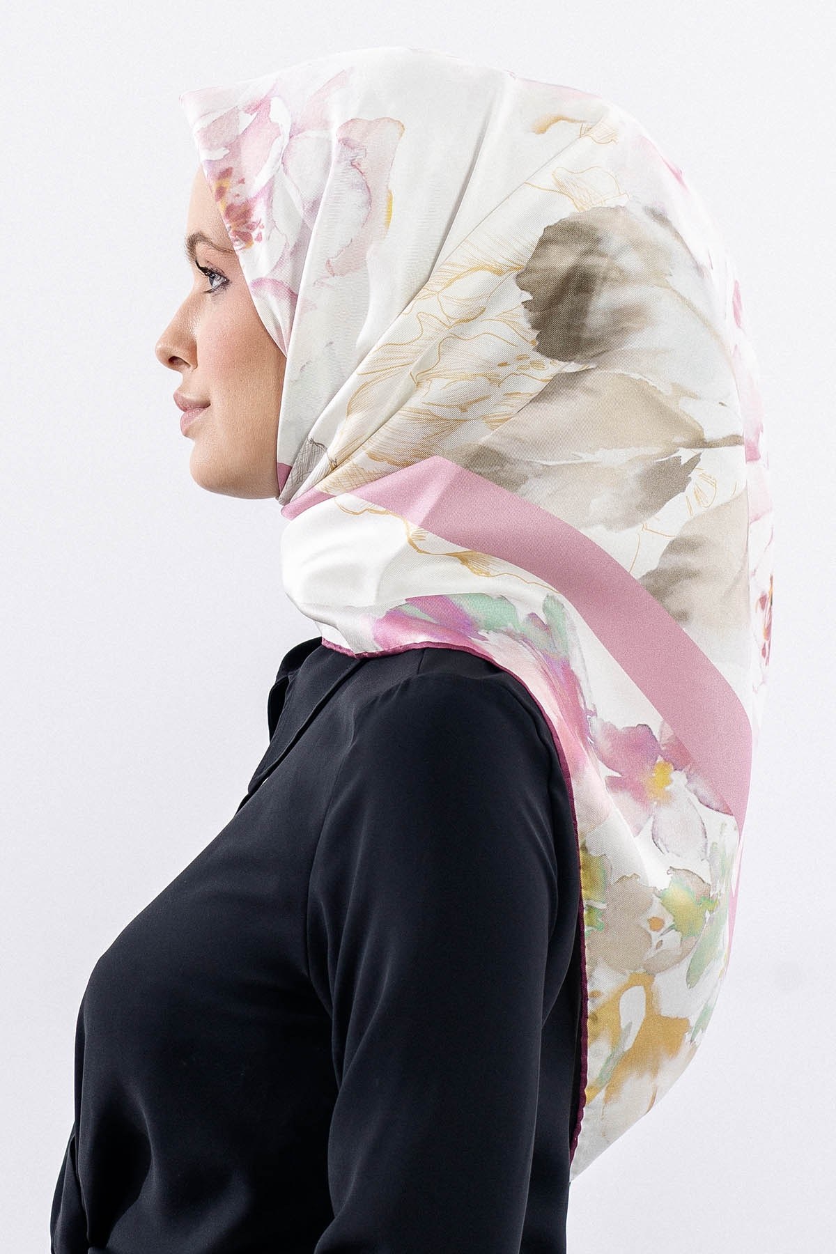 12511 İpek Eşarp Twill Dokuma 90*90 - Vişne