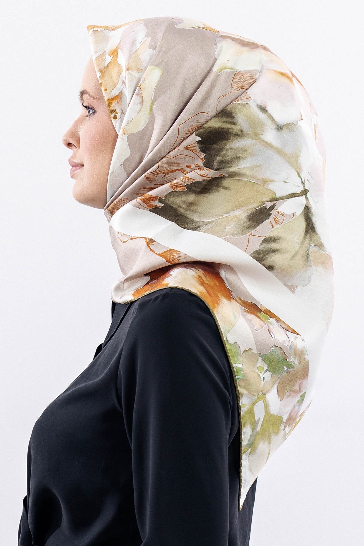12511 İpek Eşarp Twill Dokuma 90*90 - Vizon