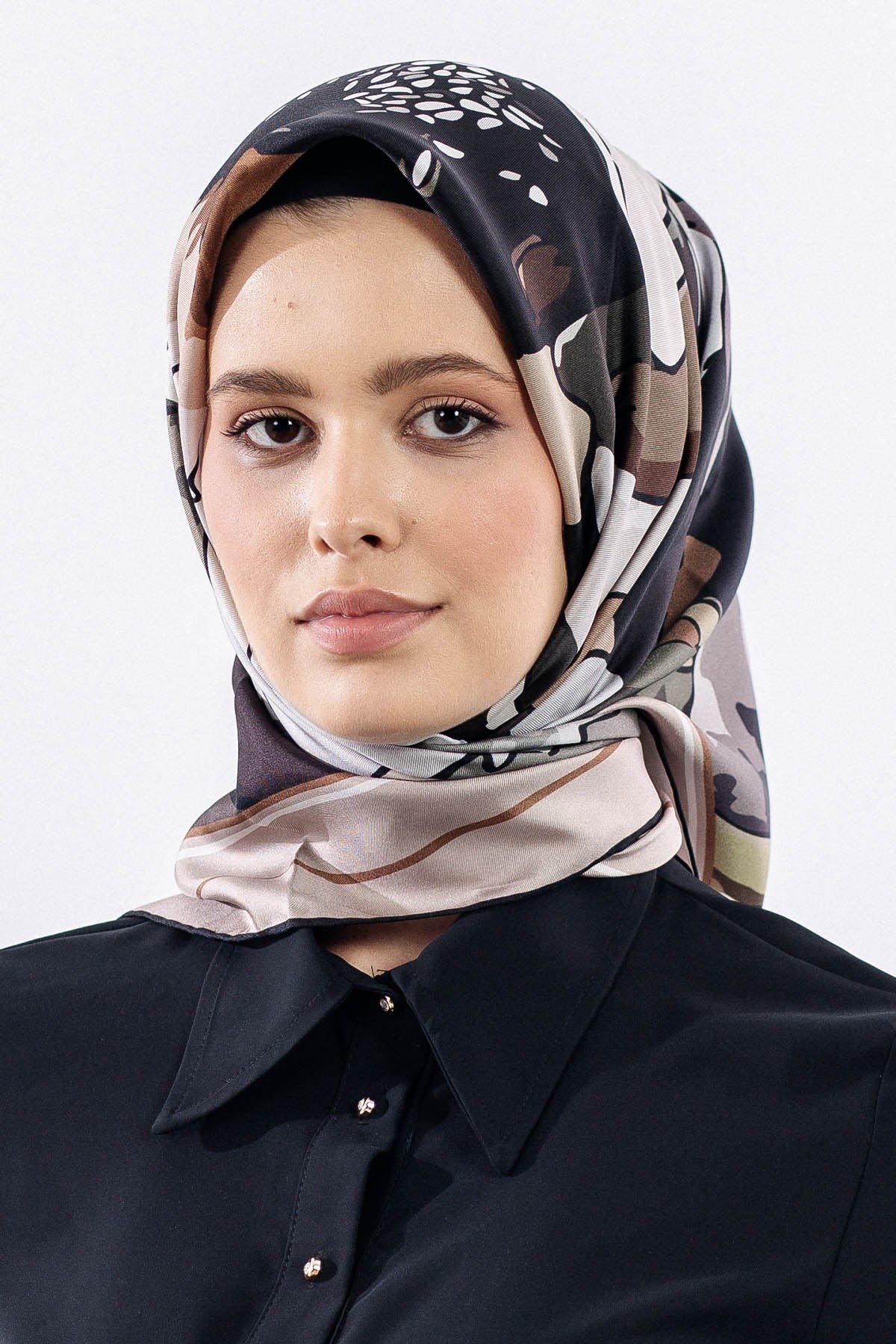 12513 İpek Eşarp Twill Dokuma - K Vizon