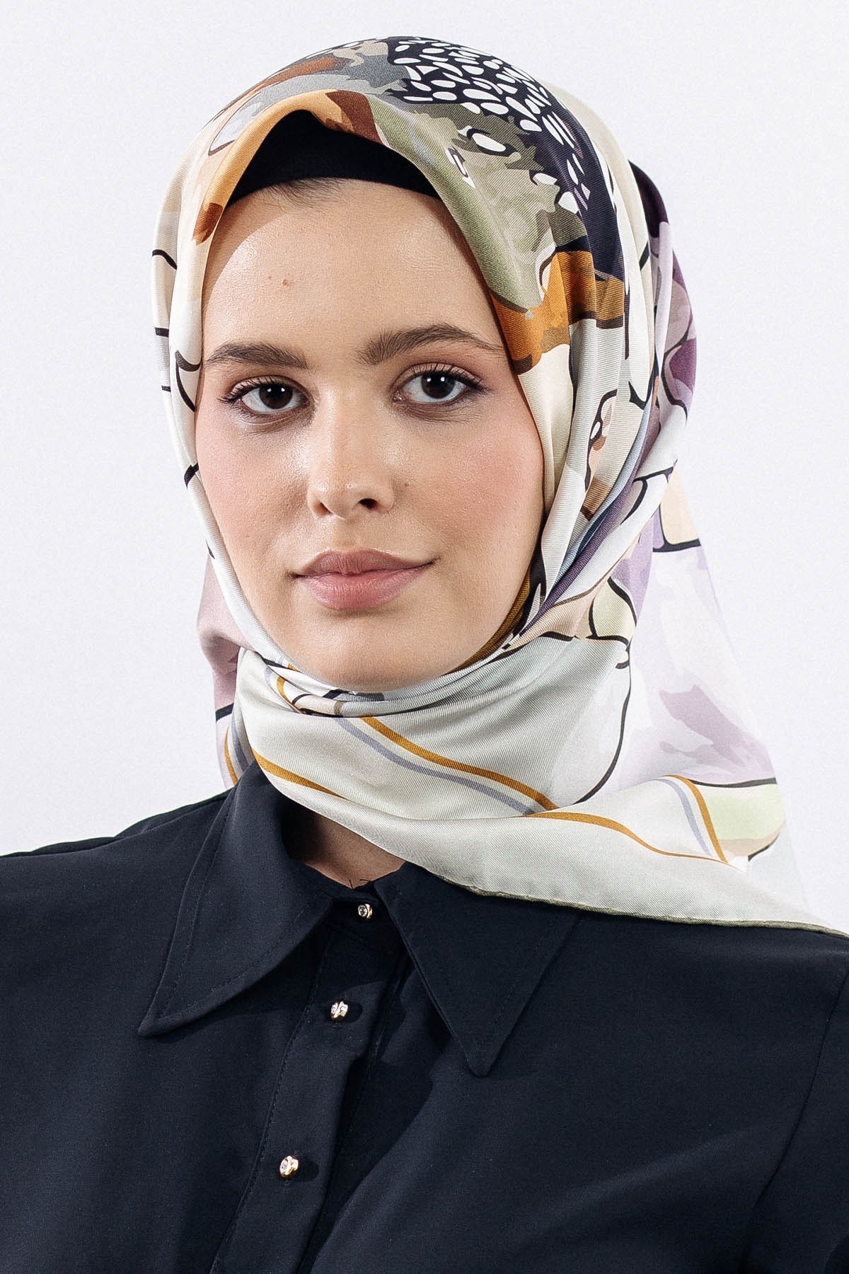 12513 İpek Eşarp Twill Dokuma - Krem