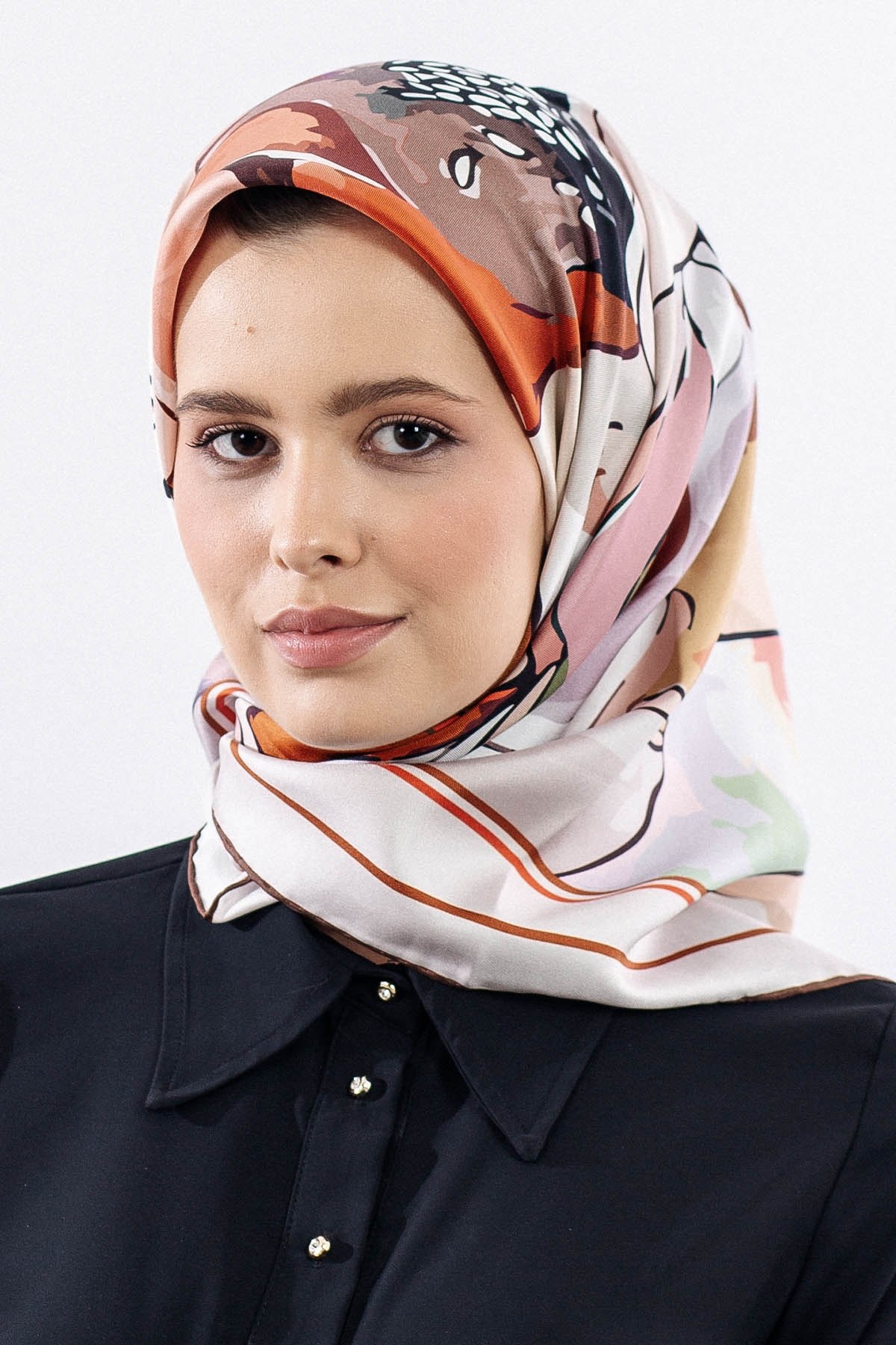 12513 İpek Eşarp Twill Dokuma - Orange