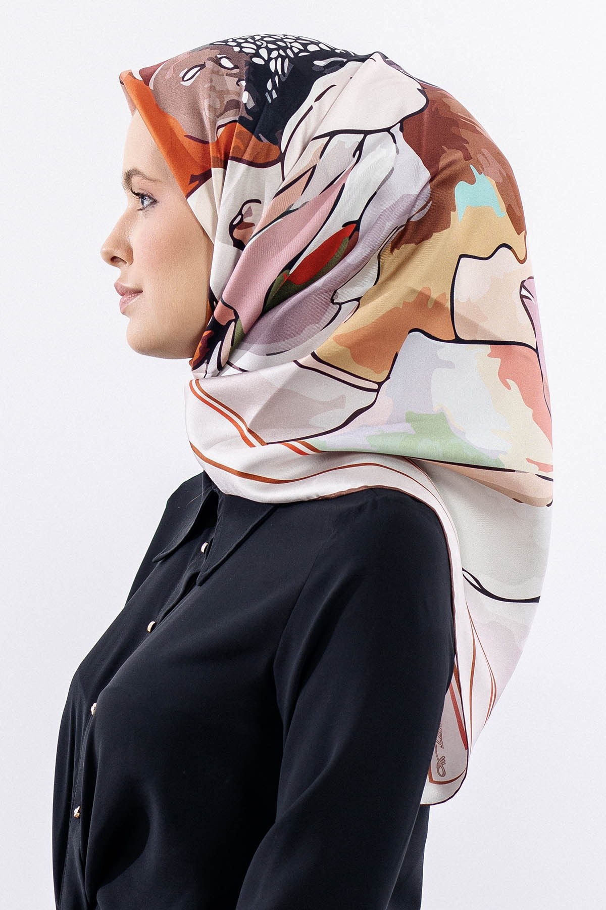 12513 İpek Eşarp Twill Dokuma - Orange