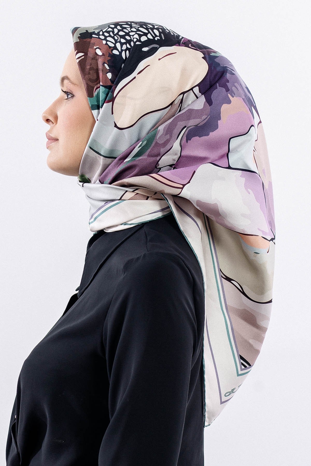 12513 İpek Eşarp Twill Dokuma - Yeşil