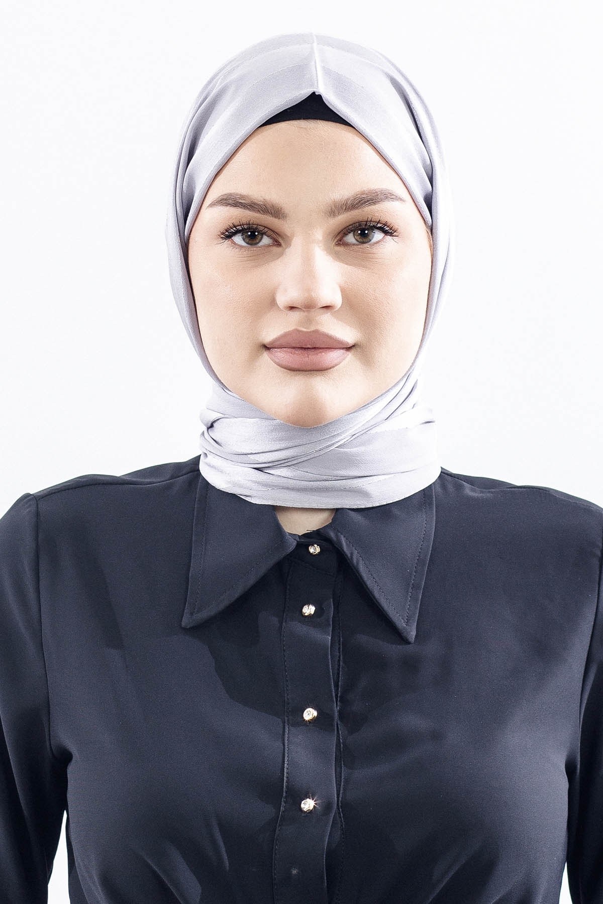16862 FV Taşlı Brillant Şal - K Gri