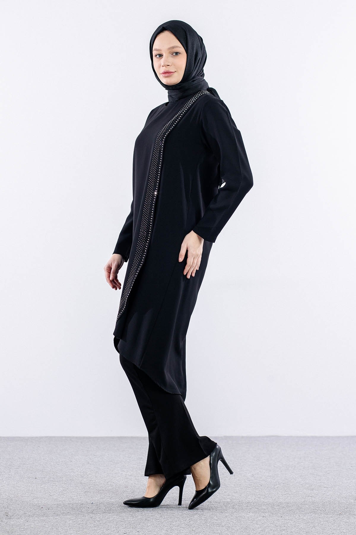 2410 Tunik 42-48 Kapak - Siyah