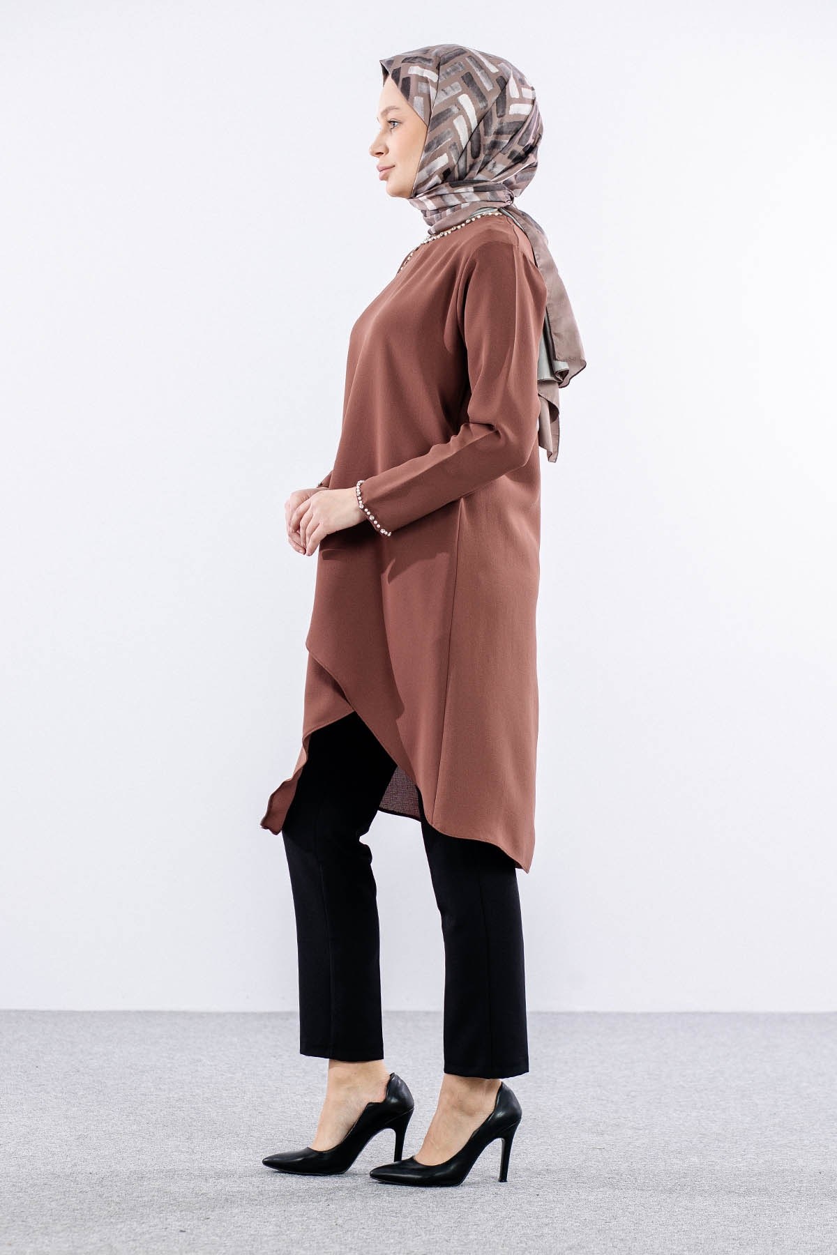 2417 Tunik 42-48 İnci - Kiremit