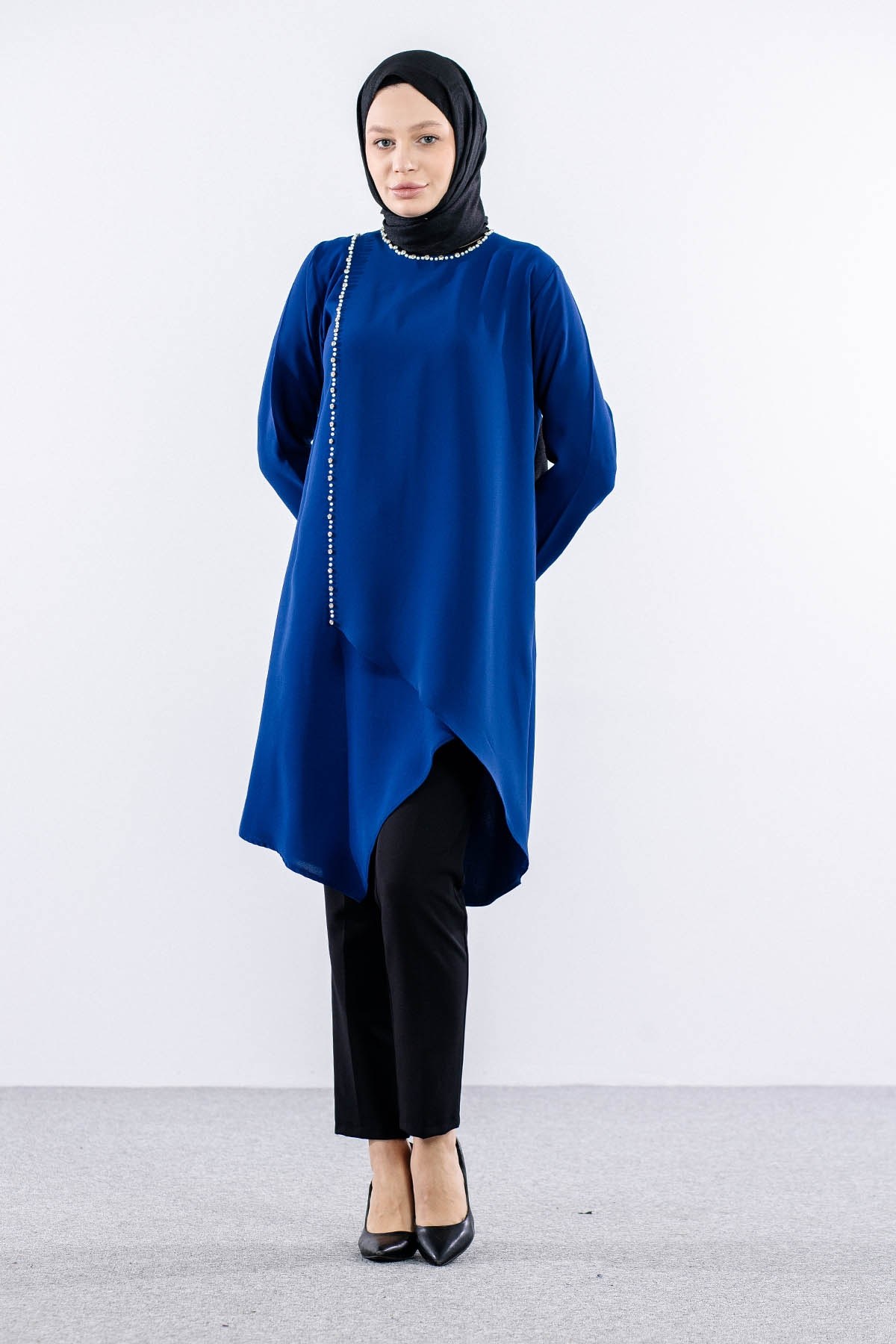 2417 Tunik 42-48 İnci - Saks