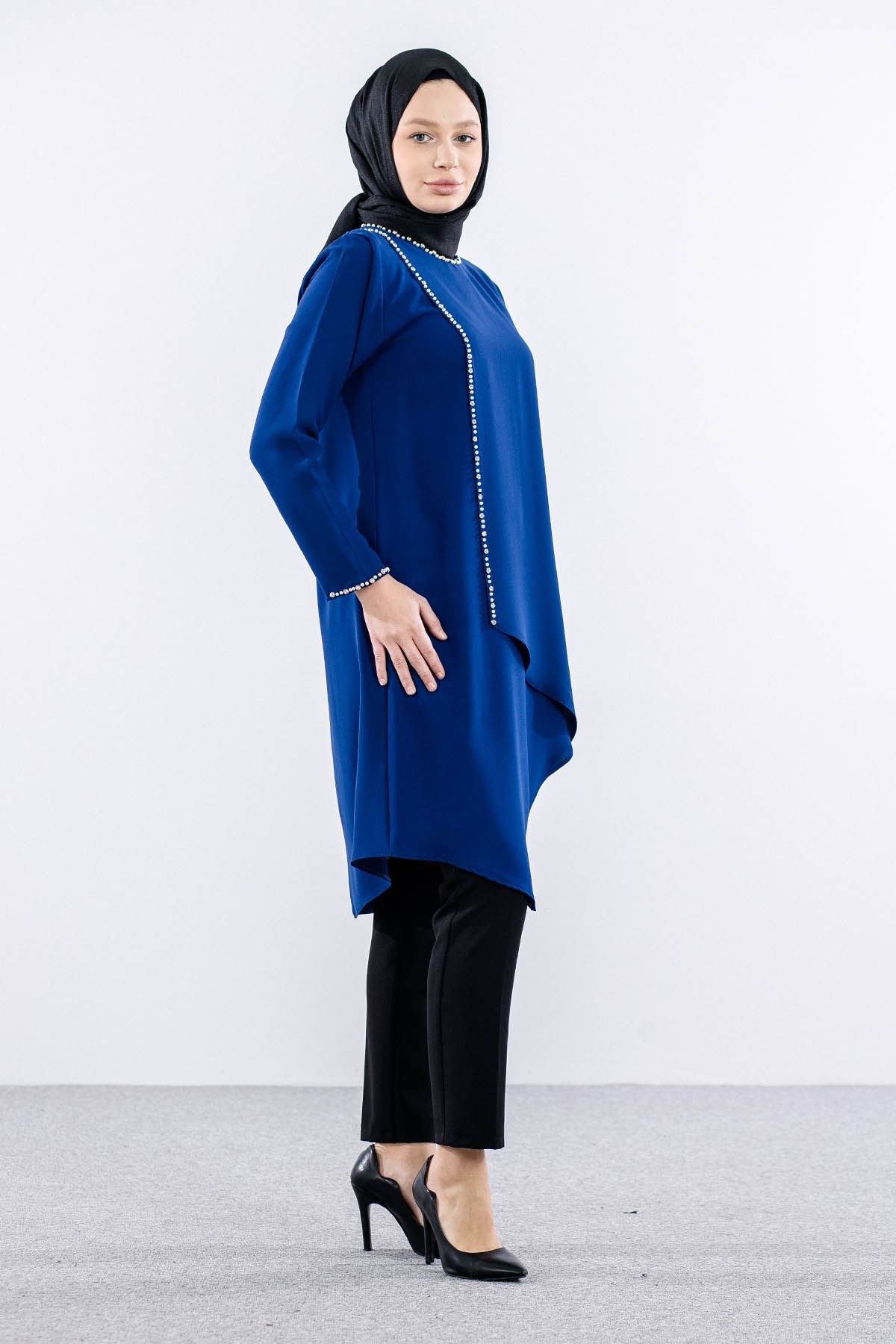 2417 Tunik 42-48 İnci - Saks