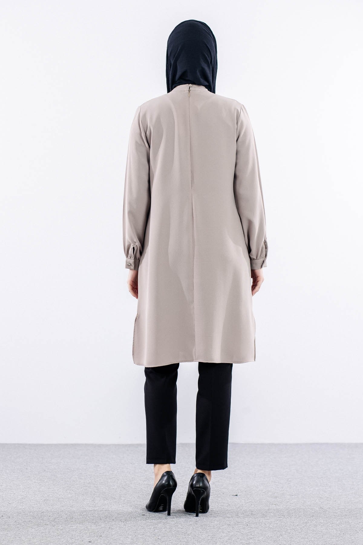 2428 Tunik 42-48 Kravat - Bej