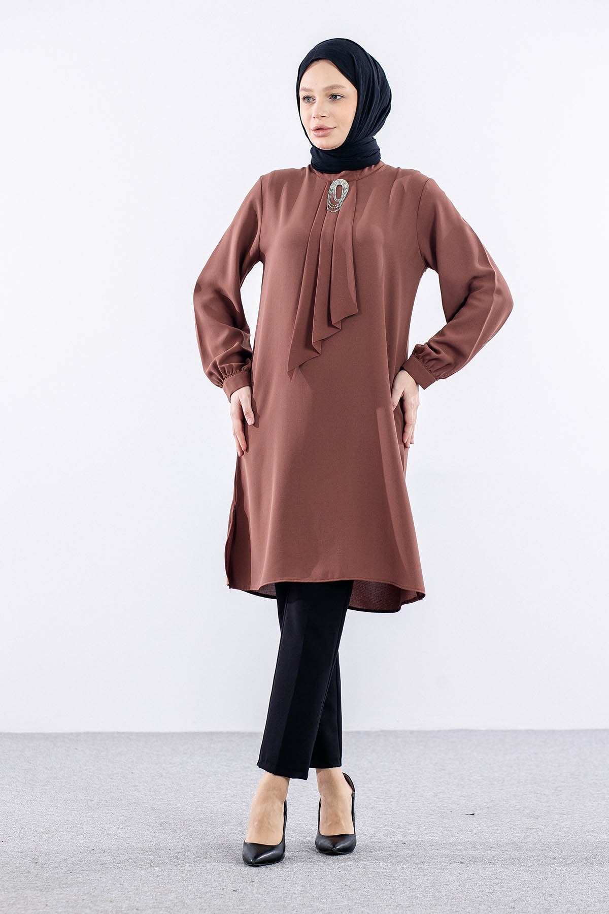 2428 Tunik 42-48 Kravat - Kiremit
