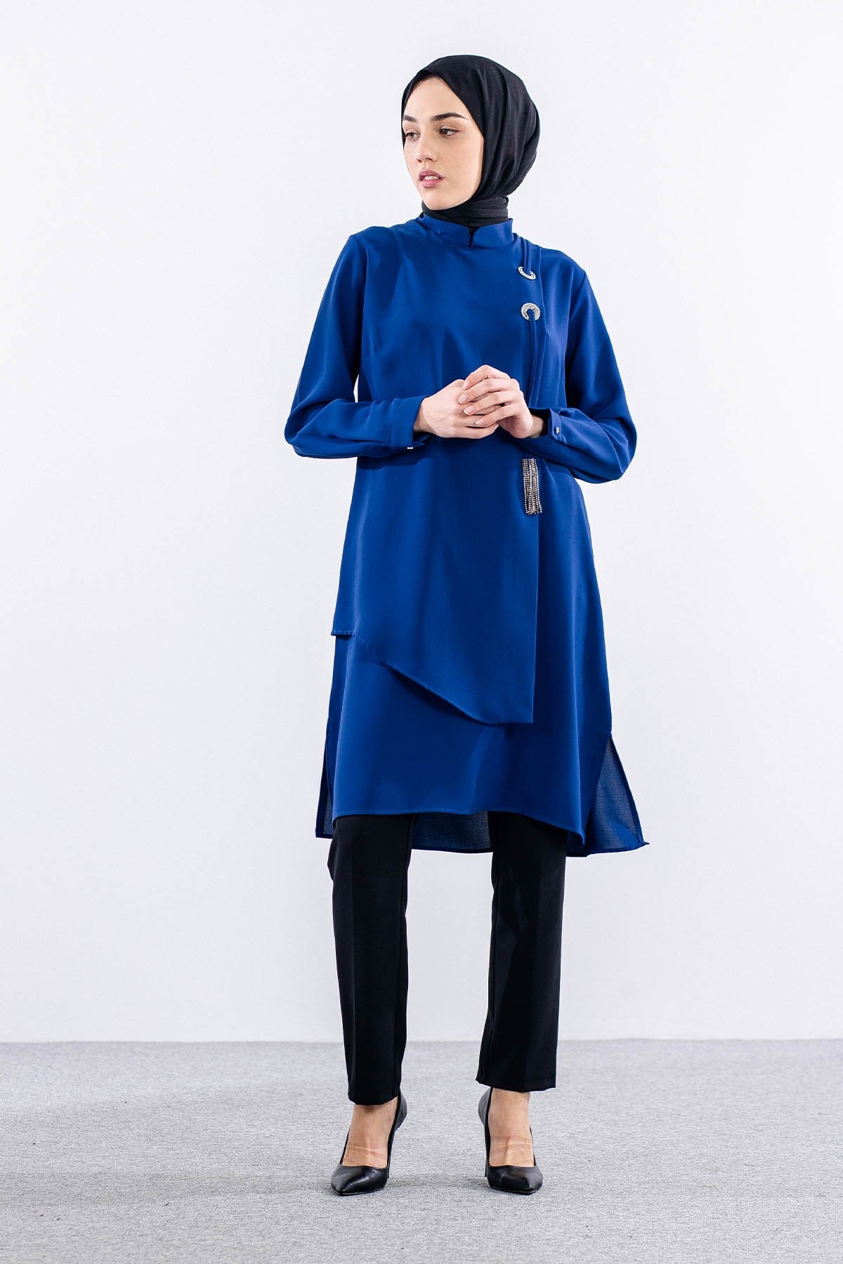 2430 Tunik 42-48 Kuşgözü - Saks