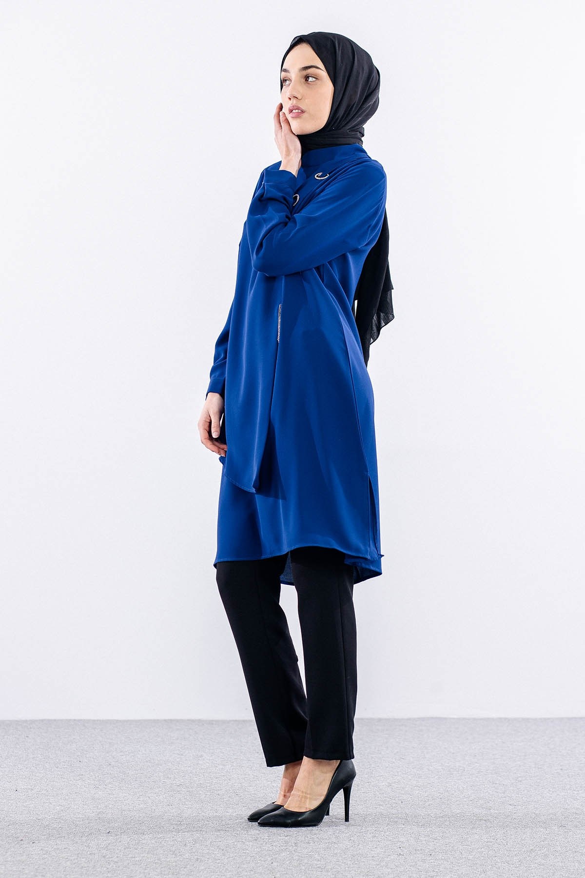 2430 Tunik 42-48 Kuşgözü - Saks