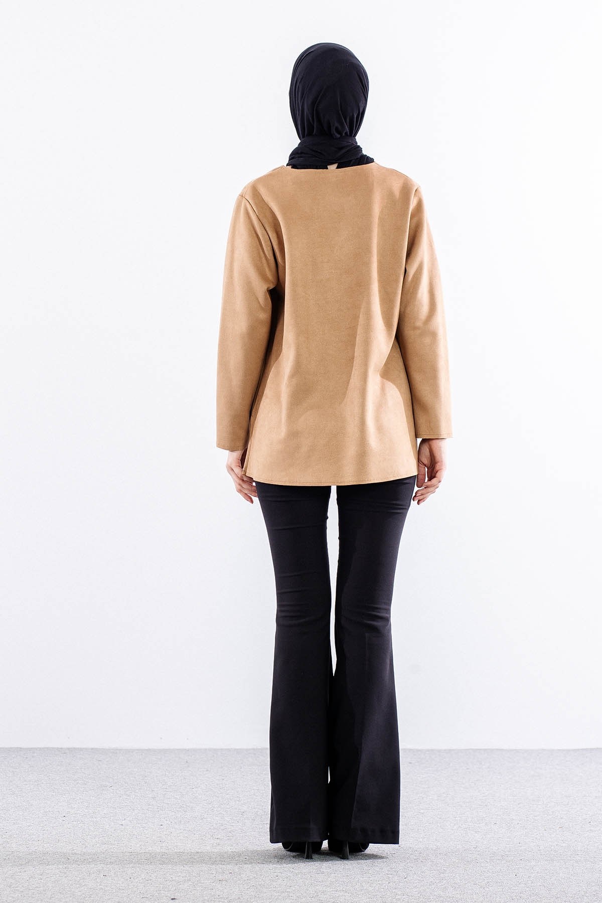 2470 Süet Bluz 44-50 - Vizon
