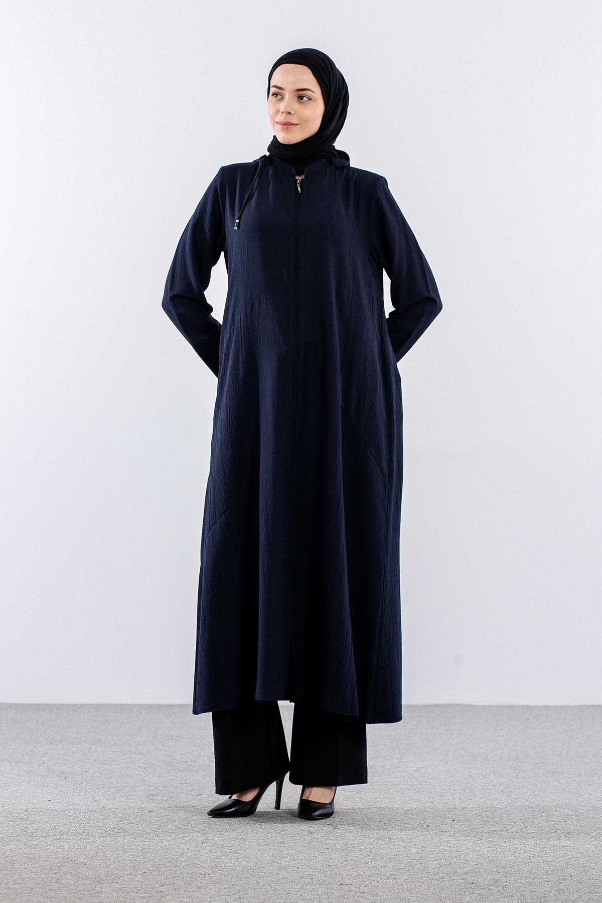 2502 A. Boy Kaban 40-50 Kapüşon Detay - Lacivert