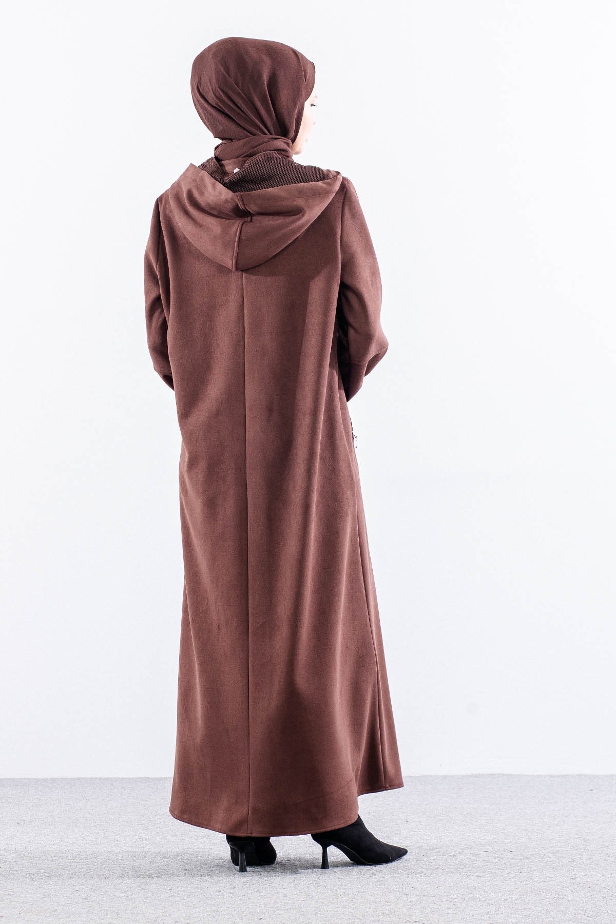 2543 Süet Pardösü 42-52 (690 Model) - Kahve