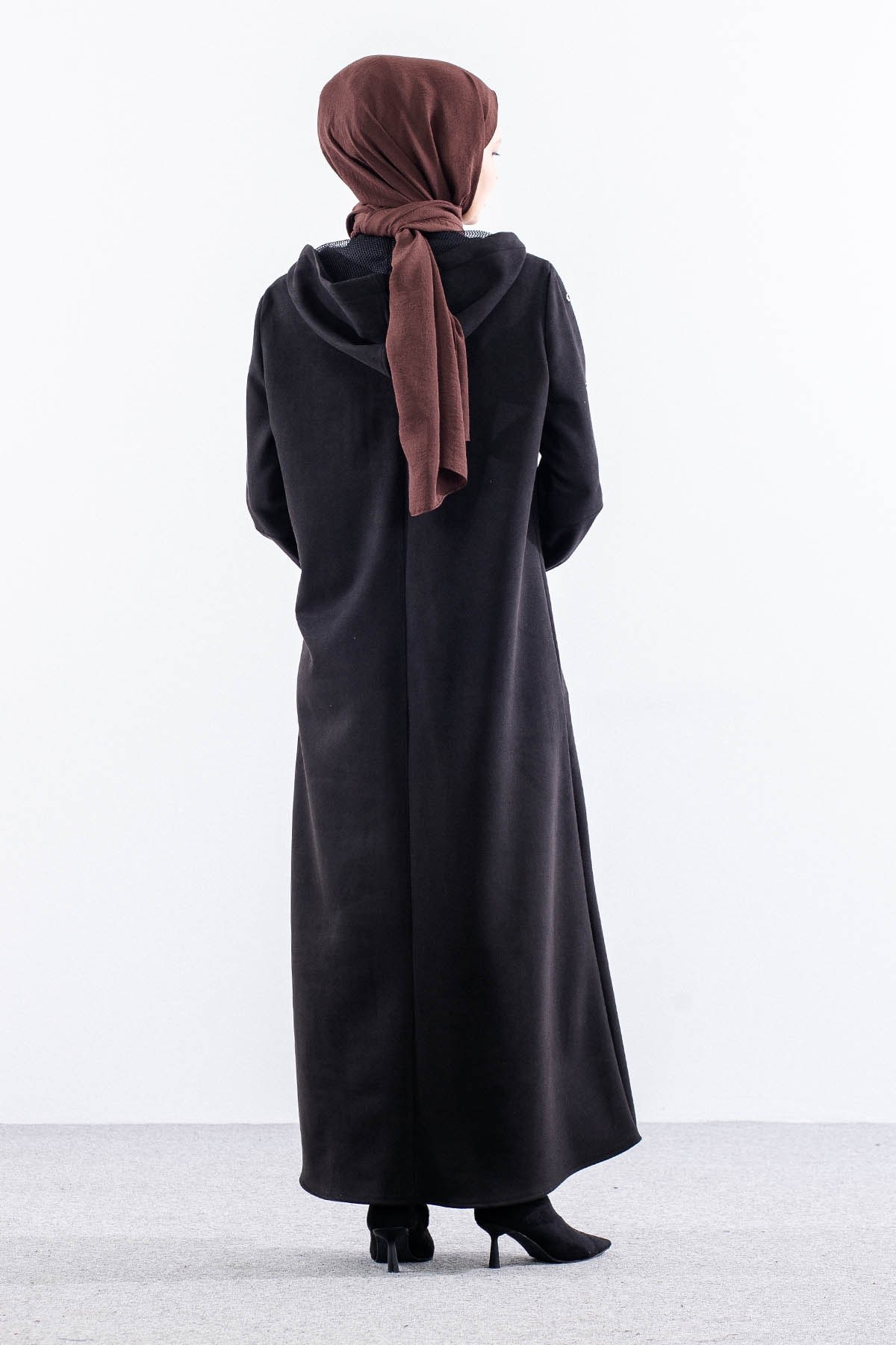 2543 Süet Pardösü 42-52 (690 Model) - Siyah