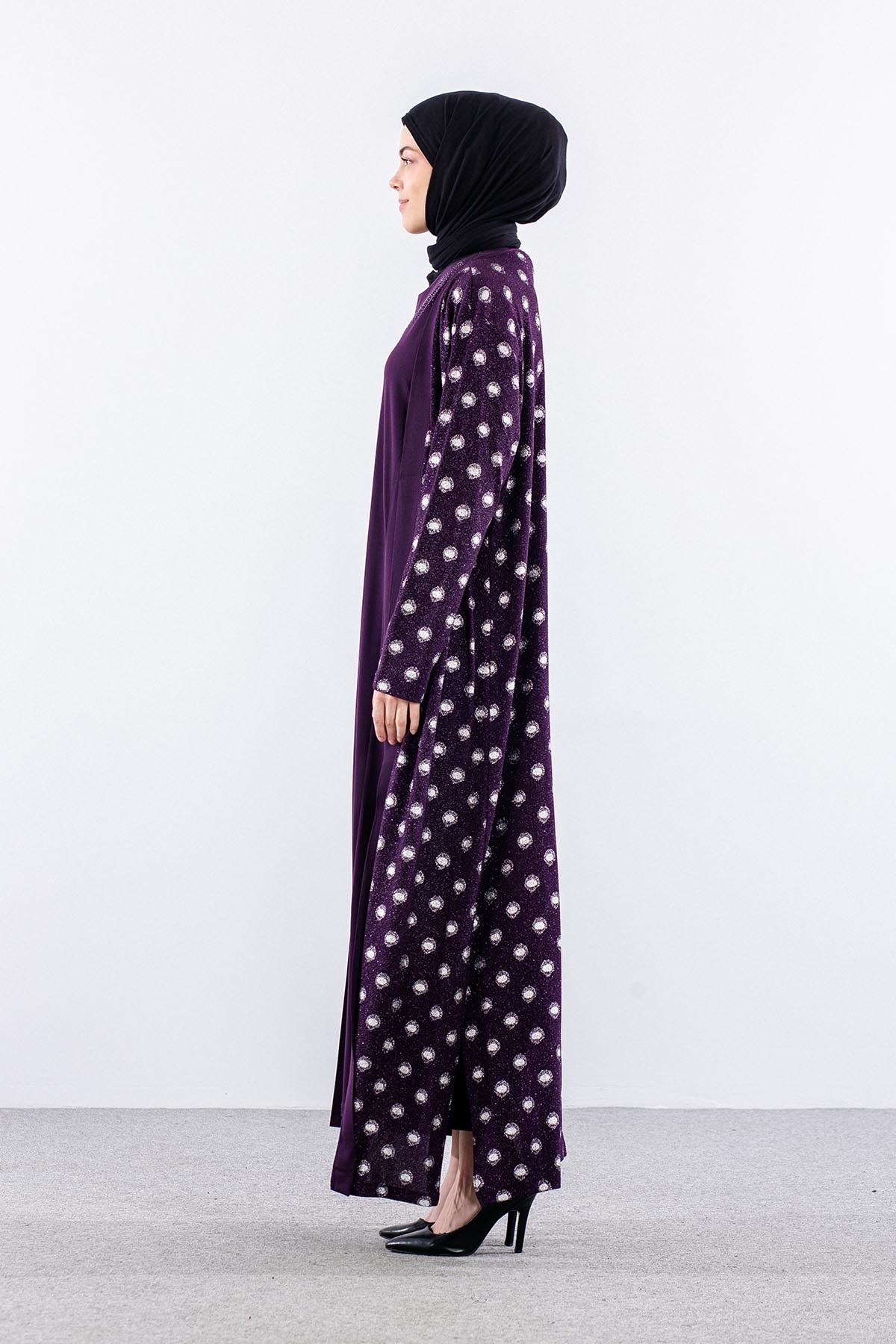 2559 2’li Bayan Elbise L-XL-XXL-3XL - Mürdüm