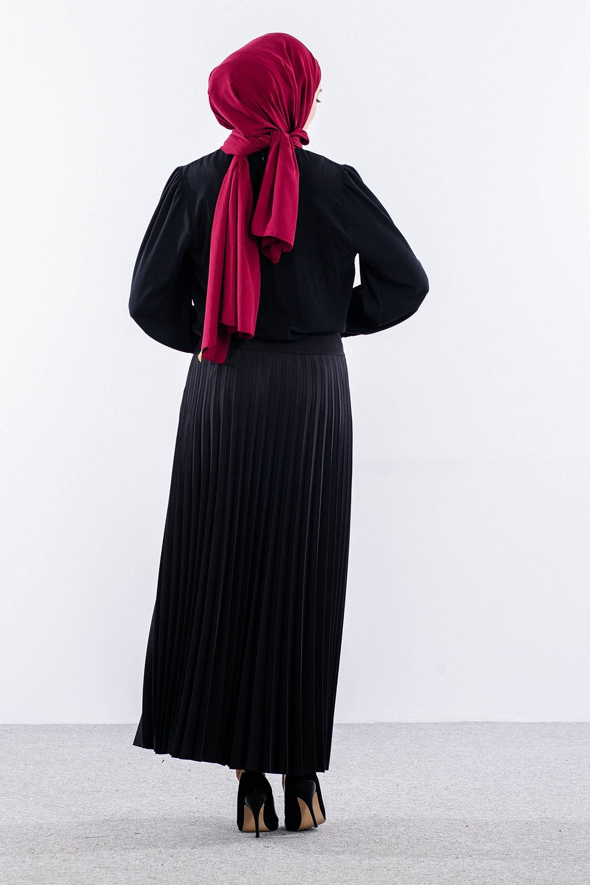 3322 Etek 38-48 Pilise Detay - Siyah