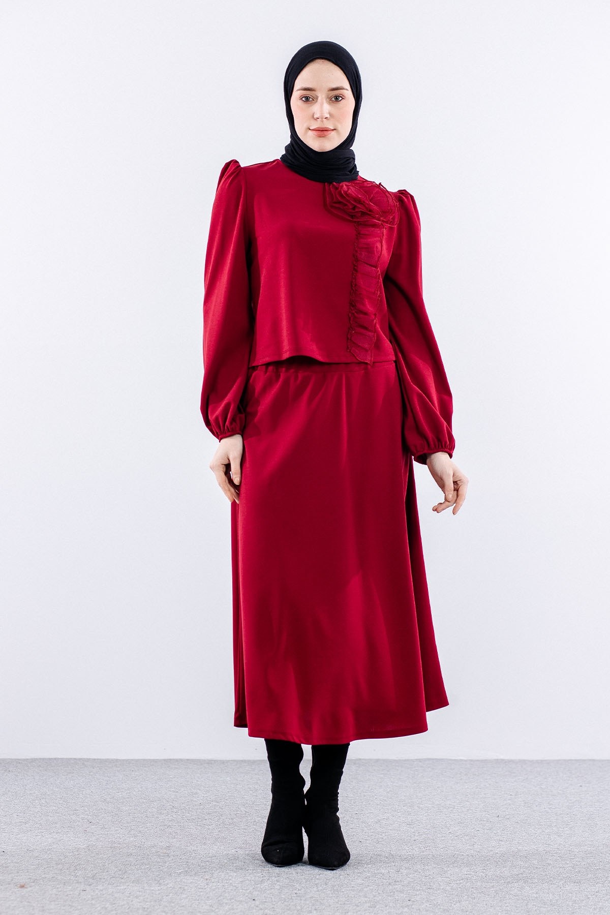 33436 E. Takım S-M-L Gül - Bordo