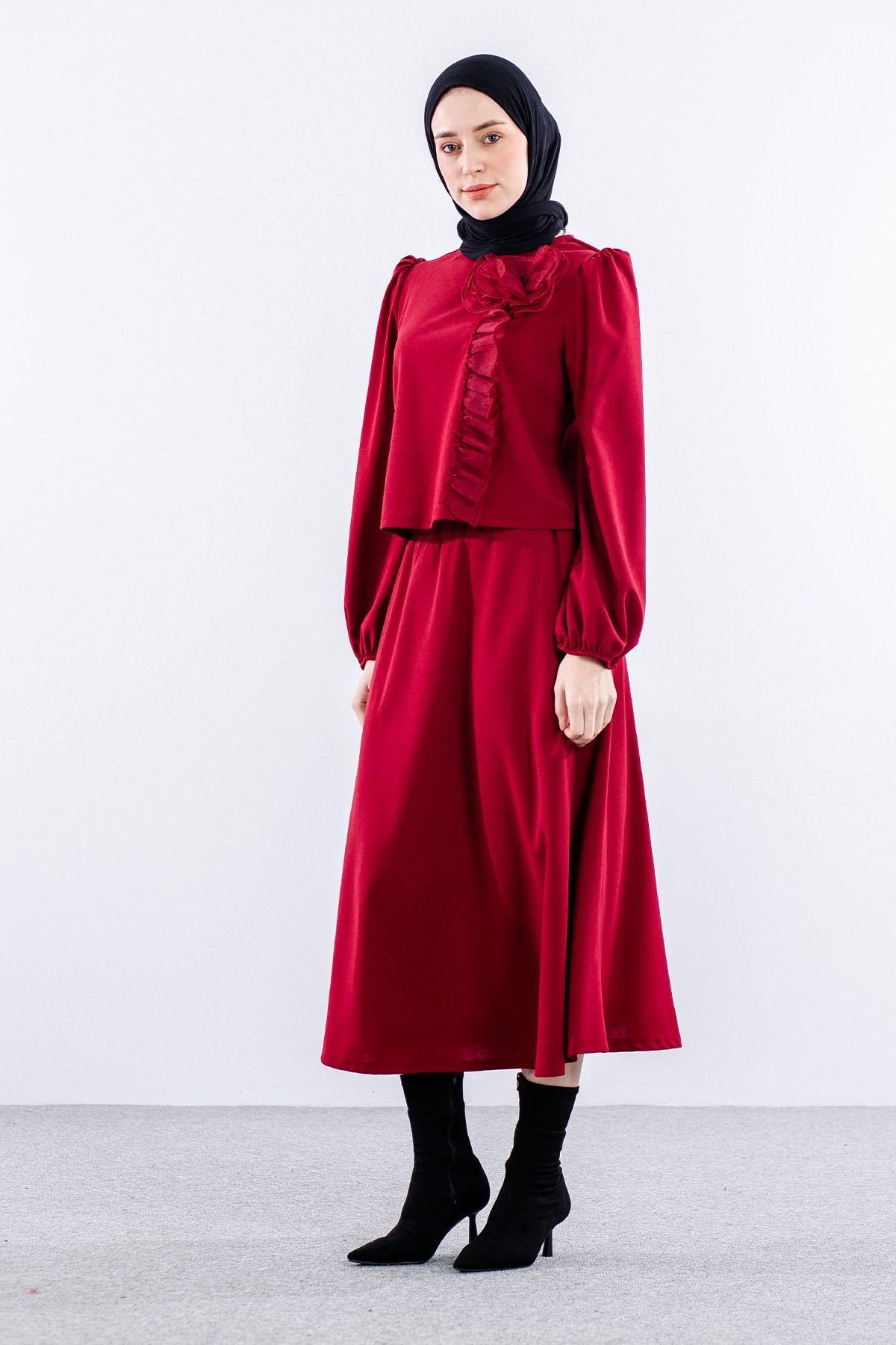 33436 E. Takım S-M-L Gül - Bordo