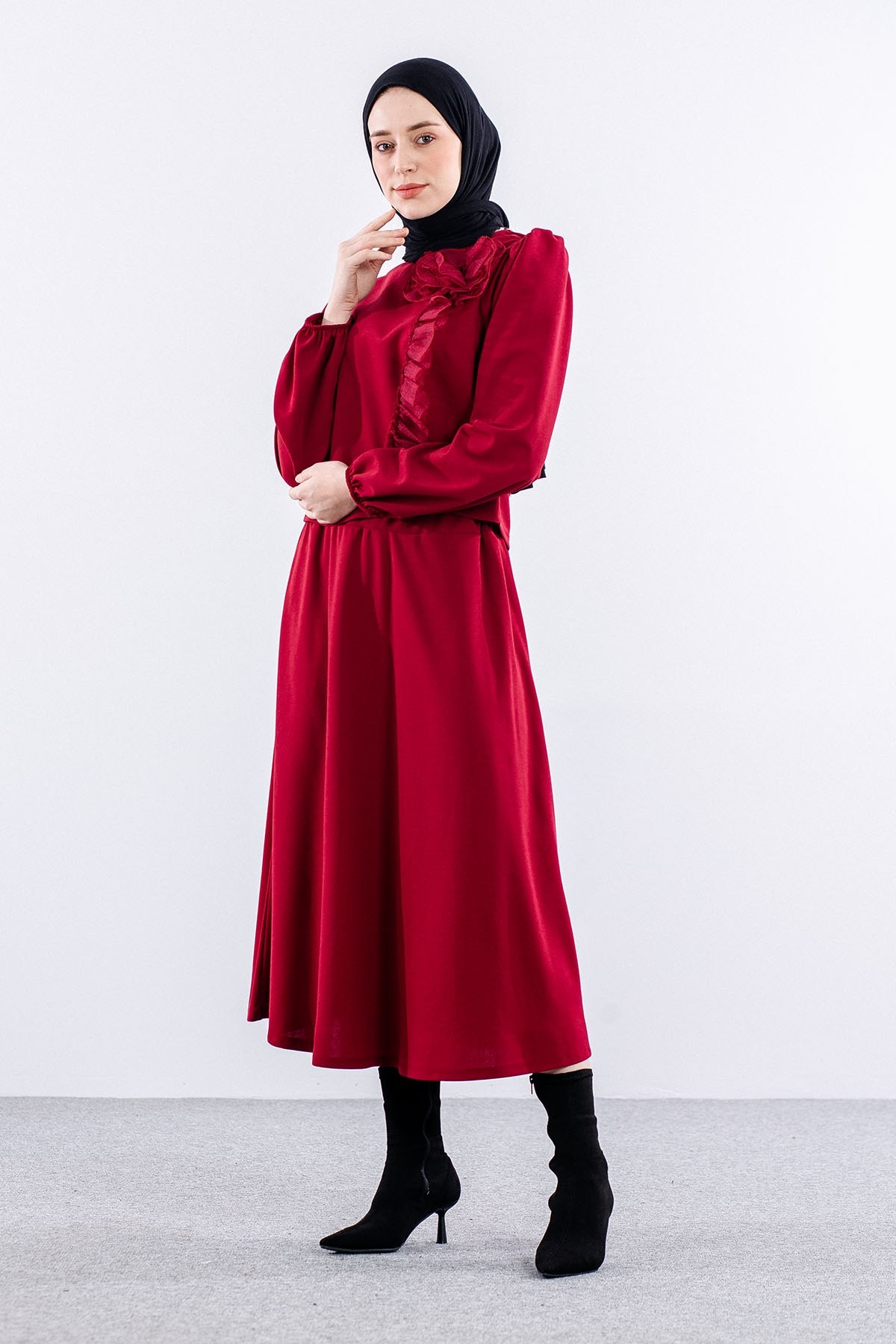 33436 E. Takım S-M-L Gül - Bordo