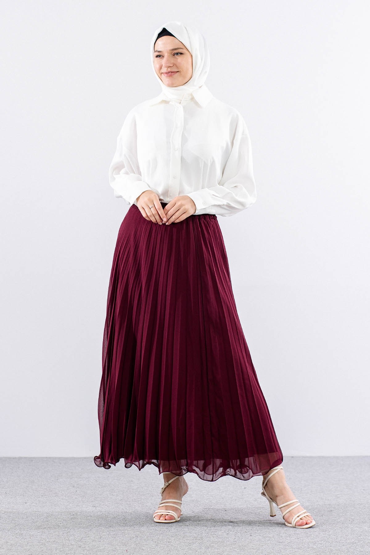 35059 Etek S-M-L Etek Ucu Volan Pilise - Bordo