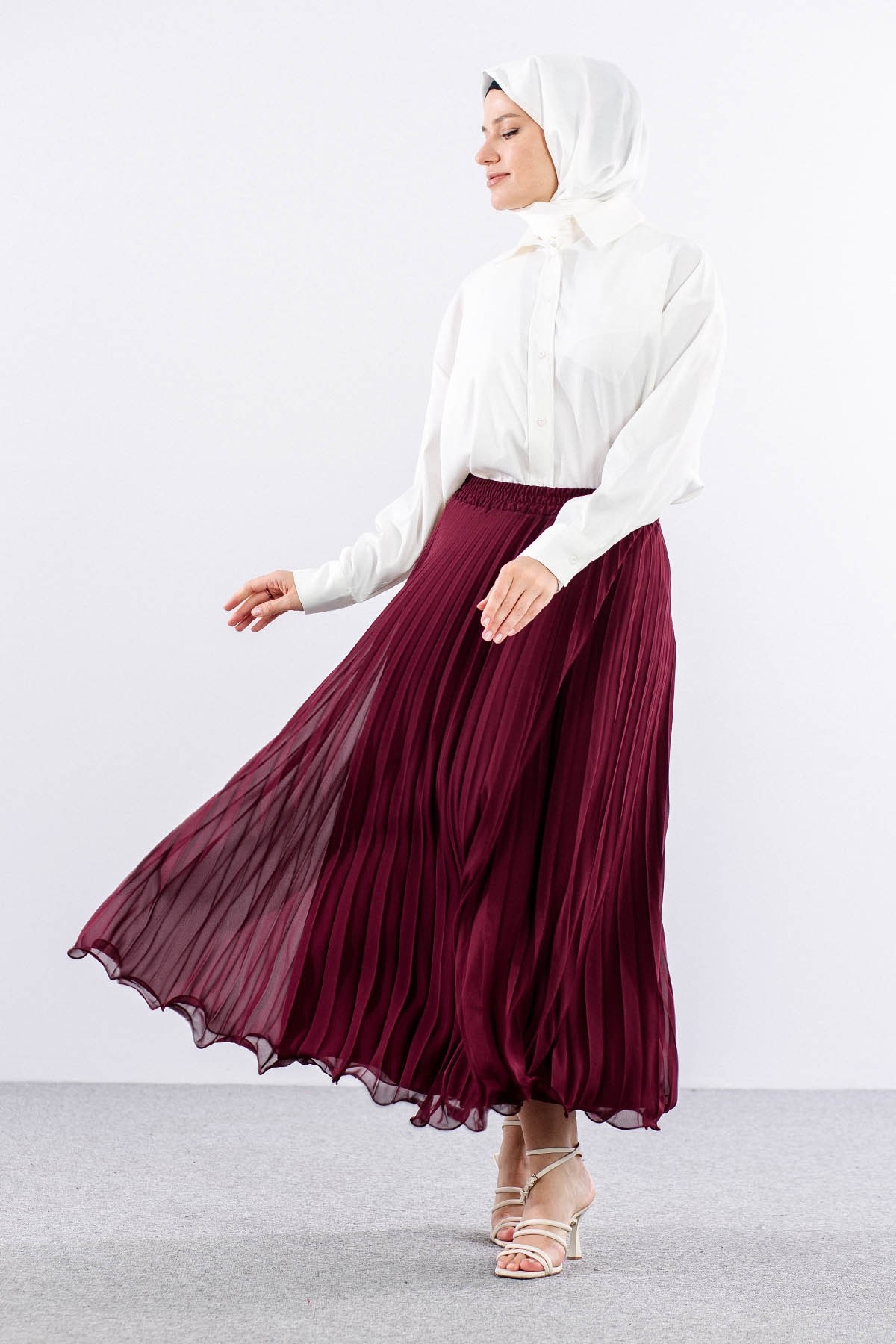35059 Etek S-M-L Etek Ucu Volan Pilise - Bordo