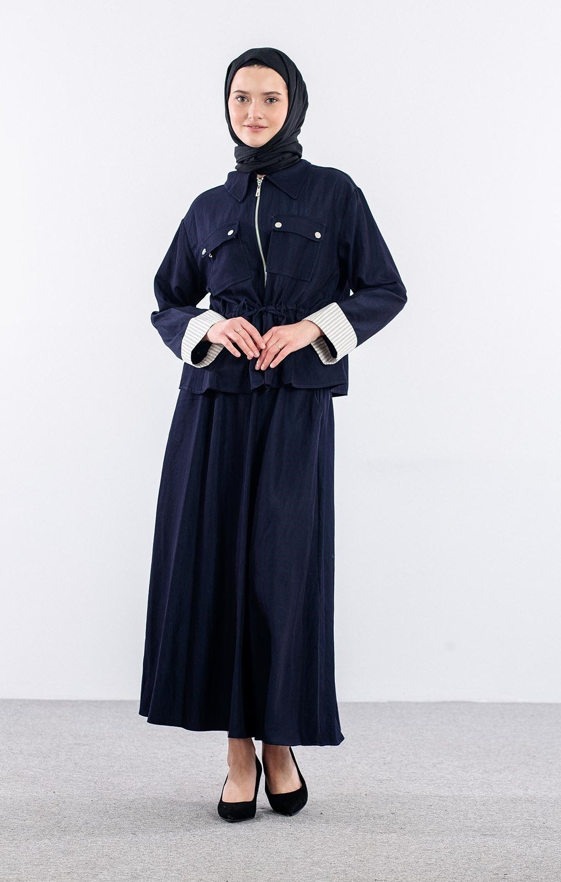 36822 E. Takım S-M-L Denim Görünüm - Lacivert