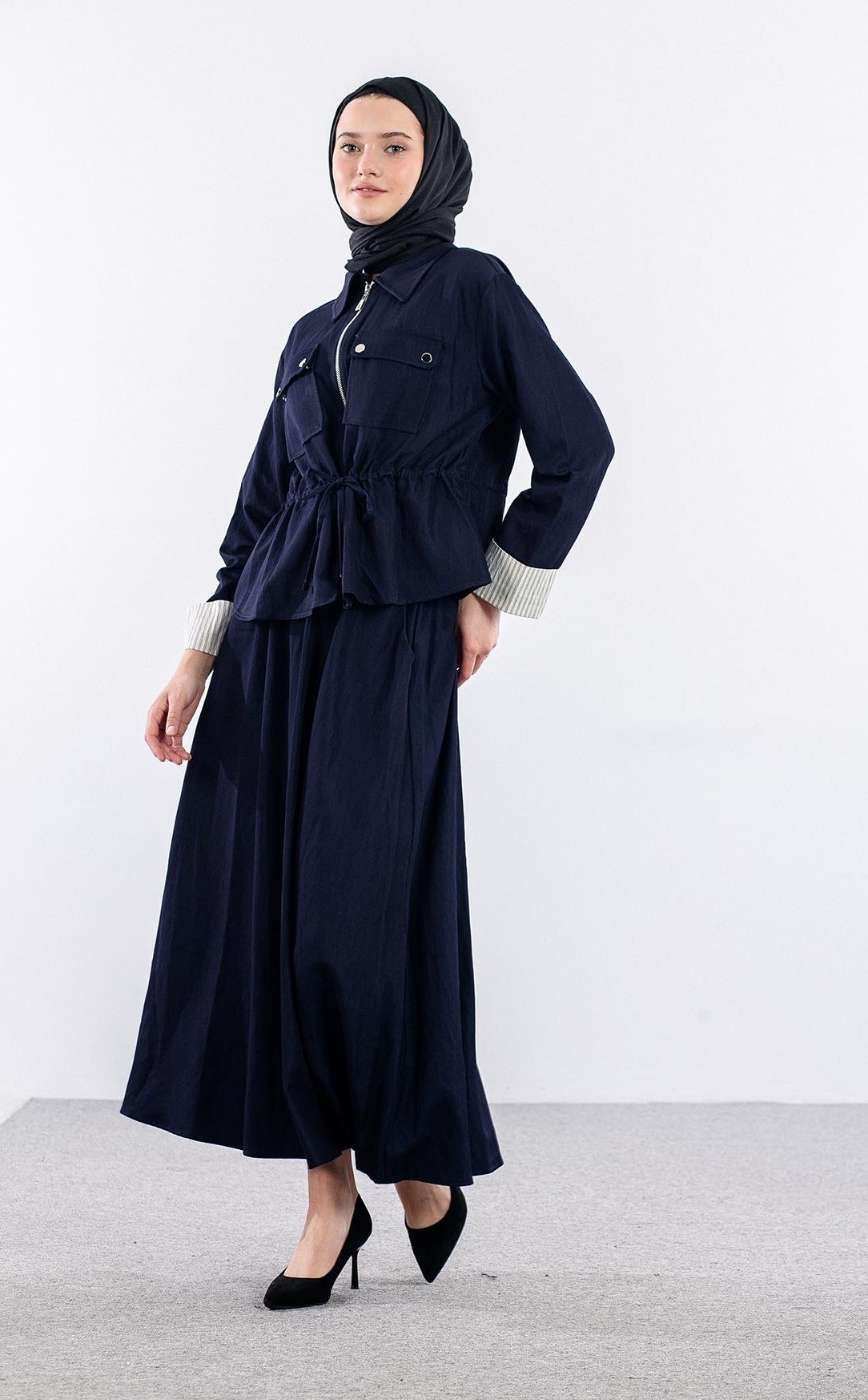 36822 E. Takım S-M-L Denim Görünüm - Lacivert