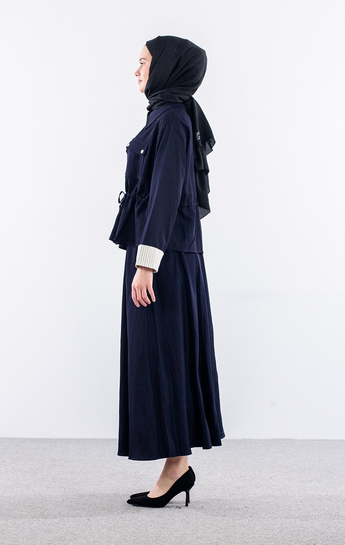 36822 E. Takım S-M-L Denim Görünüm - Lacivert
