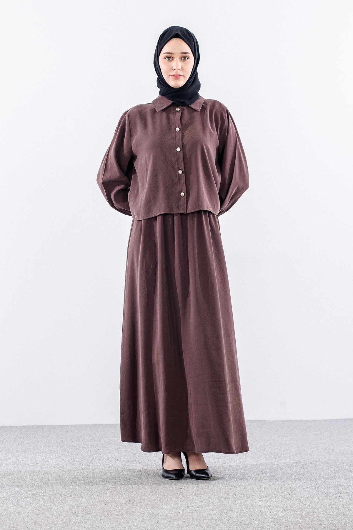 4015 Elbise Ceket 44-52 - Kahve
