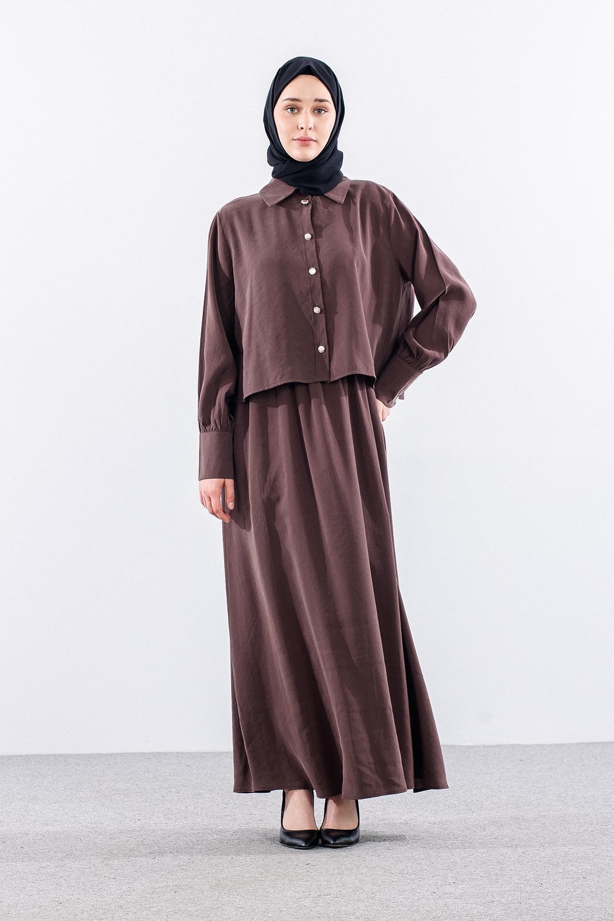 4015 Elbise Ceket 44-52 - Kahve