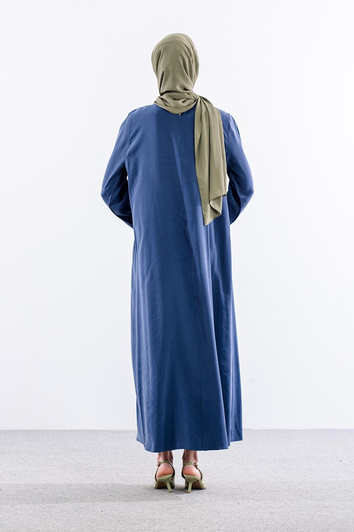 4021 Elbise 44-52 - İndigo