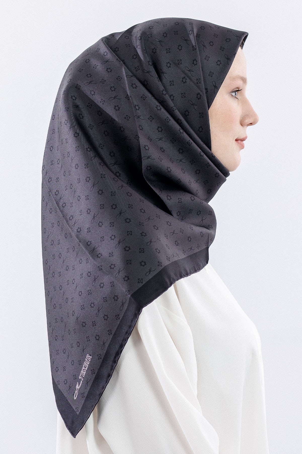 4639 Twill İpek Eşarp - Antrasit