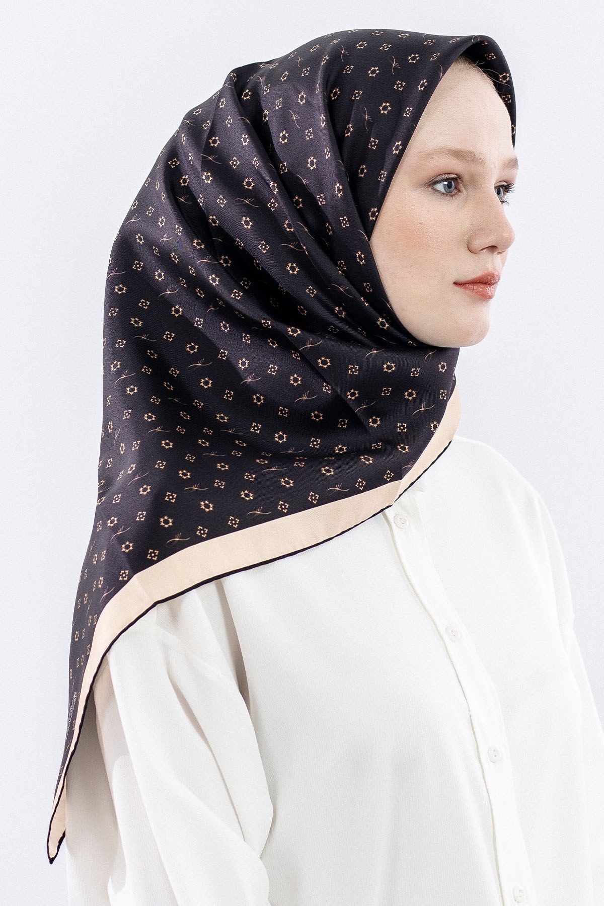 4639 Twill İpek Eşarp - Kahve