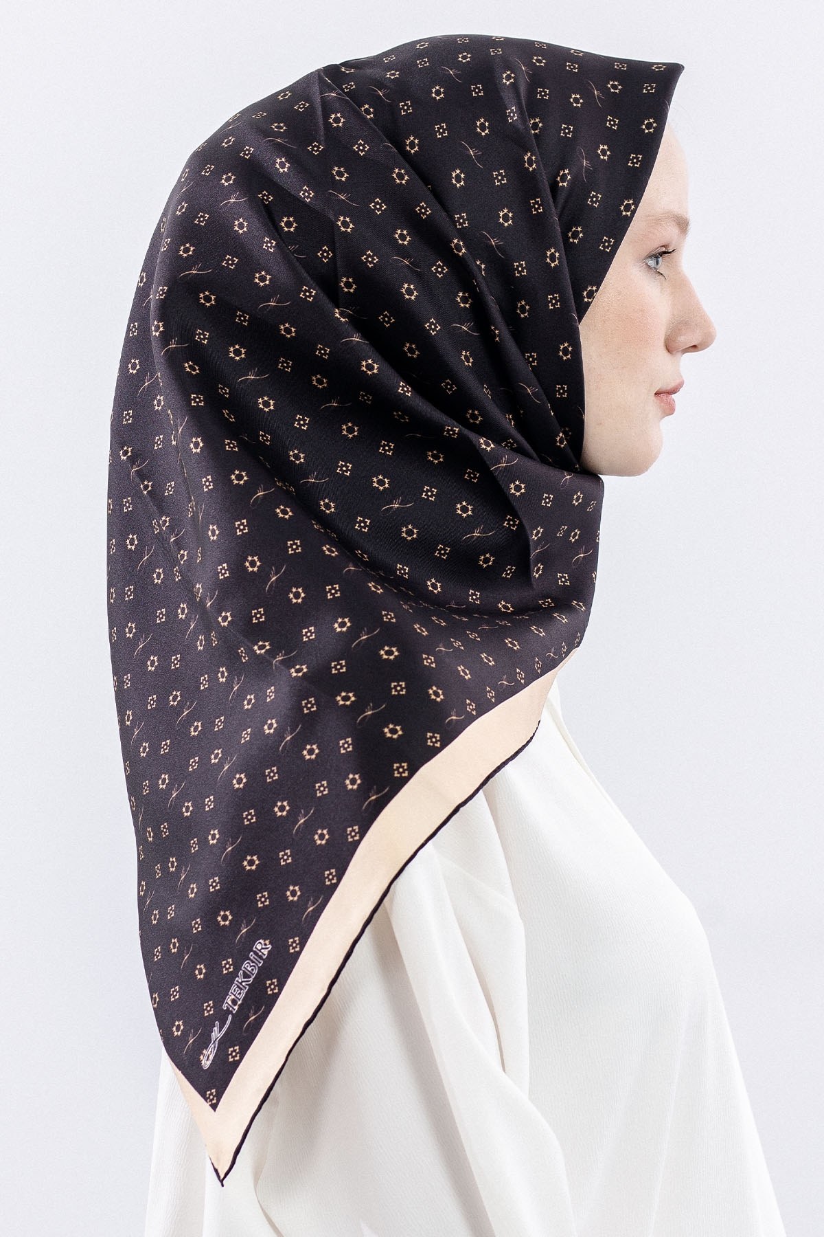 4639 Twill İpek Eşarp - Kahve
