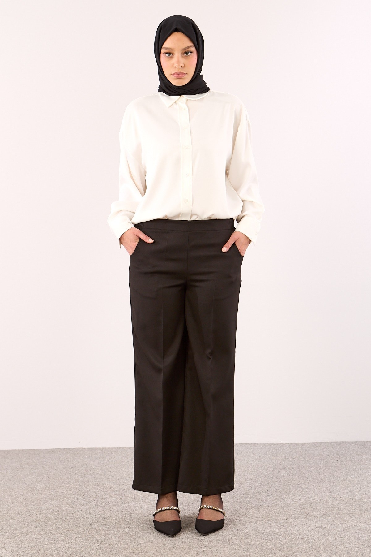 5016 Pantolon 40-50 - Siyah