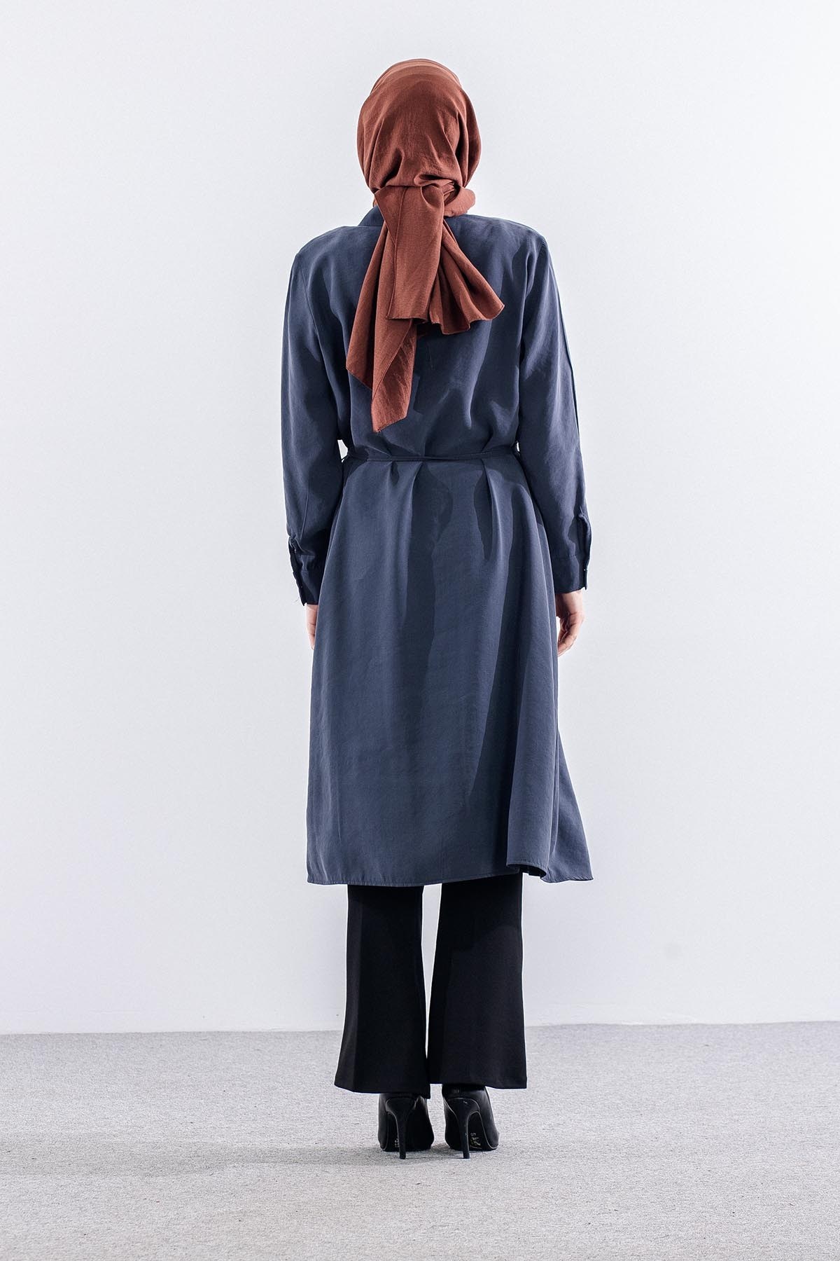 5040 Tunik 44-52 Aller Detay - Gri