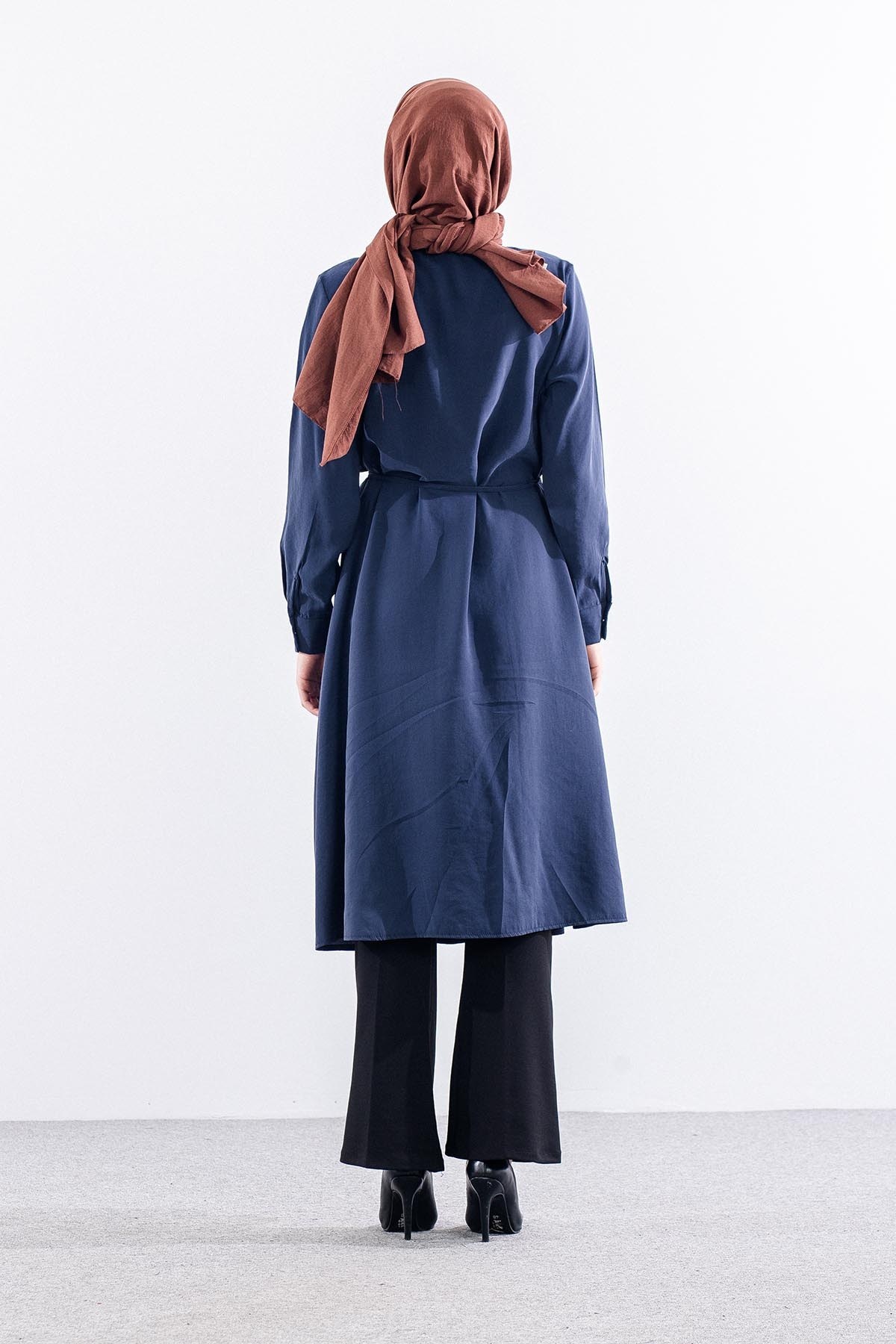 5040 Tunik 44-52 Aller Detay - Lacivert