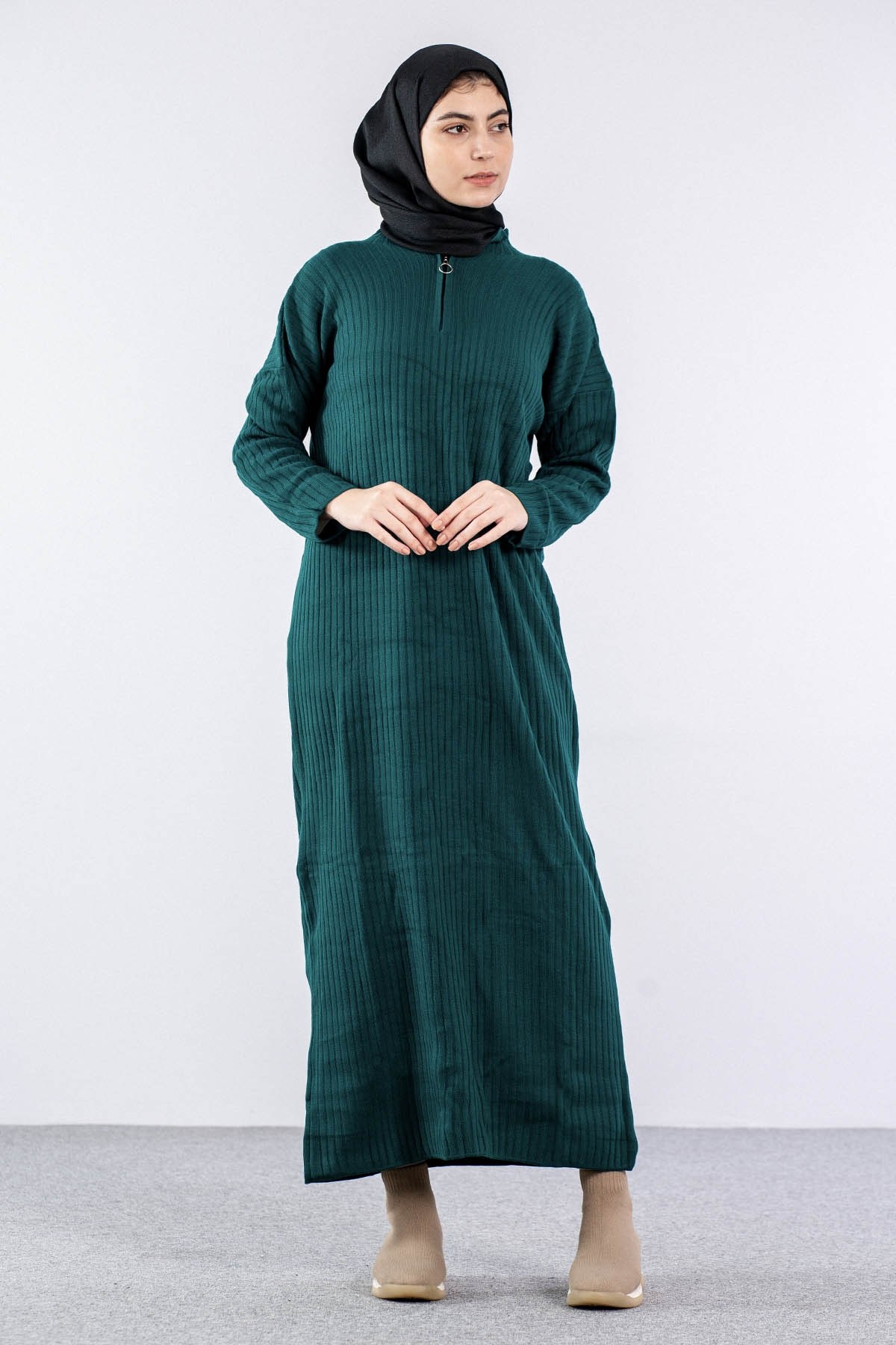 7051 Elbise Tek Ferm - Yeşil