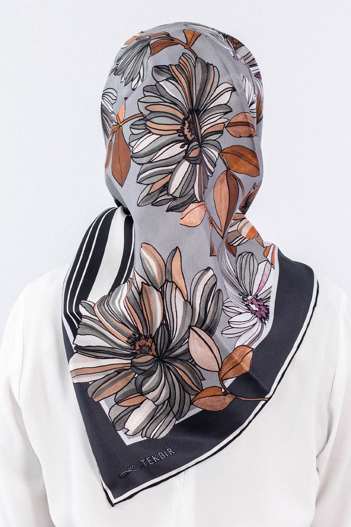 7545 Twill İpek Eşarp - Antrasit